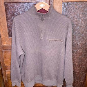Pendleton 1/4 Zip Pullover Sweater Brown size L Cotton Polyester Blend